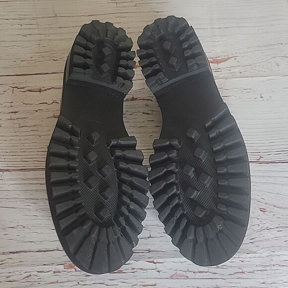 AEROSOLE LILIA Black Leather Platform Loafers Size 7.5 Runs Large - Picture 9 of 9